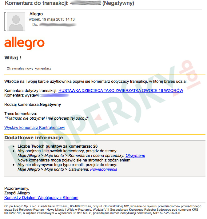 Atak phishingowy na użytkowników serwisu Allegro – cyberprzestępcy wyłudzają dane logowania