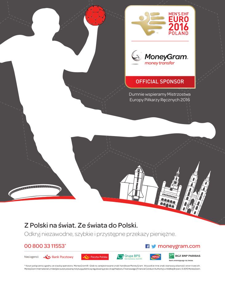 MoneyGram oficjalnym sponsorem  Mistrzostw Europy Mężczyzn w Piłce Ręcznej